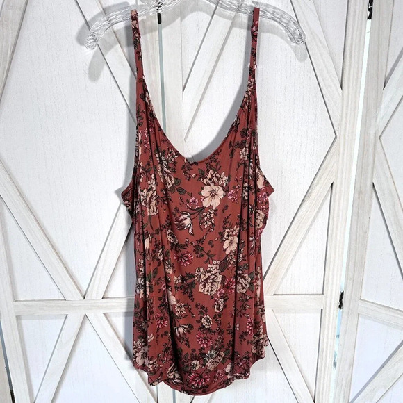 Torrid Ava Cami - Stretch Challis in Floral Rust - Picture 3 of 6
